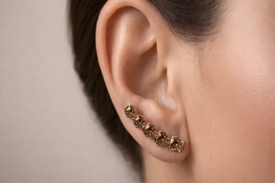 Alternative view of Earcuff Diamante Chocolate